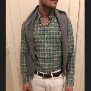 Ralph Lauren Green Plaid Button Down Shirt